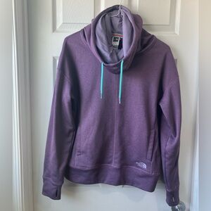 North Face Cowl Scuba Neck Purple Hoodie Womens Large